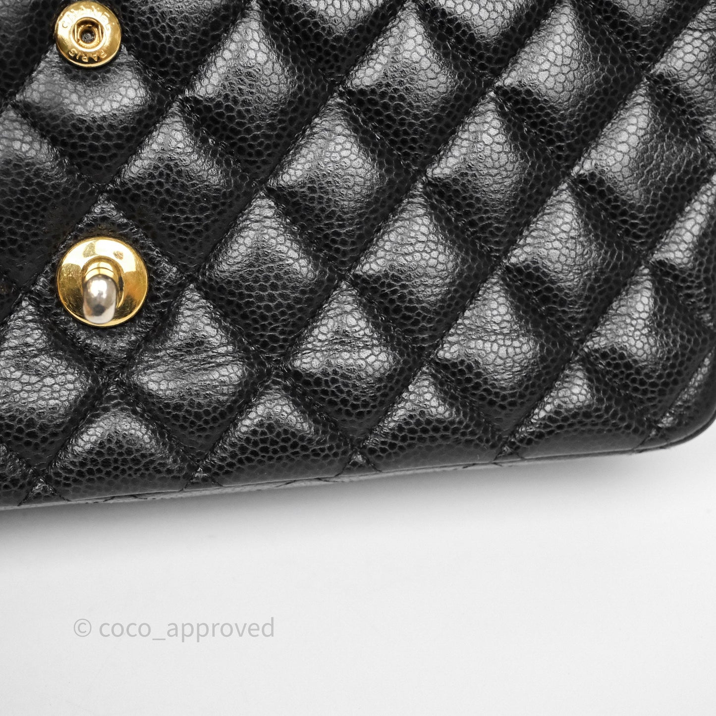 Chanel Classic M/L Medium Flap Quilted Black Caviar Gold Hardware