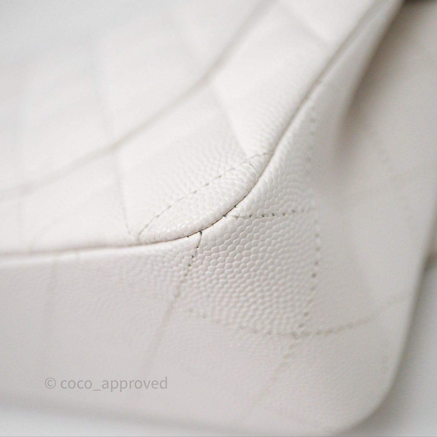 Chanel Small Classic Quilted Flap White Caviar Gold Hardware