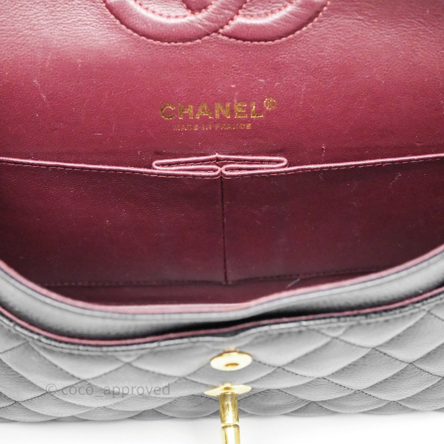 Chanel Classic M/L Medium Flap Quilted Black Caviar Gold Hardware