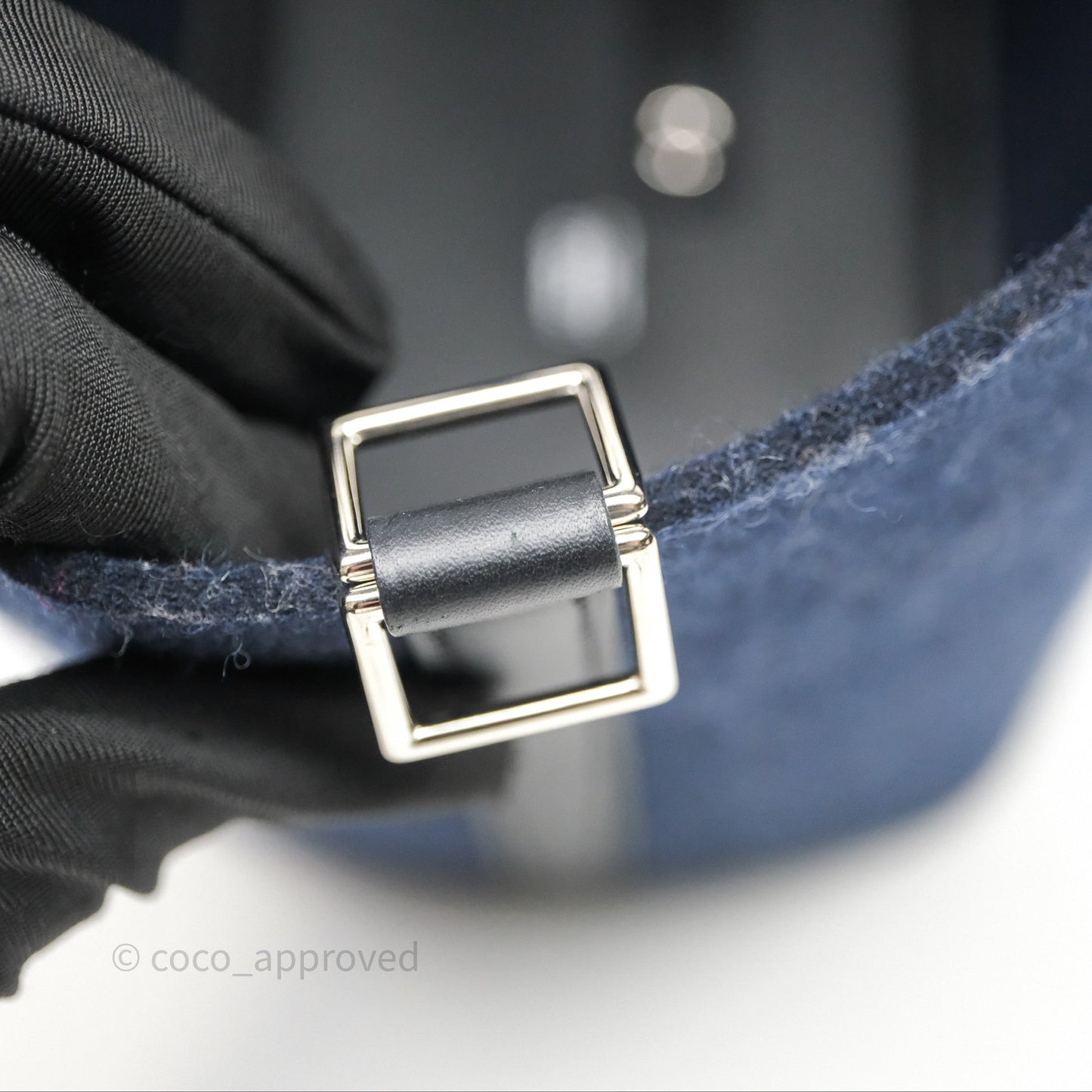 Hermès Picotin 18 Bleu Nuit 2Z / Swift Noir 89 Wool Feutre Swift Palladium Hardware