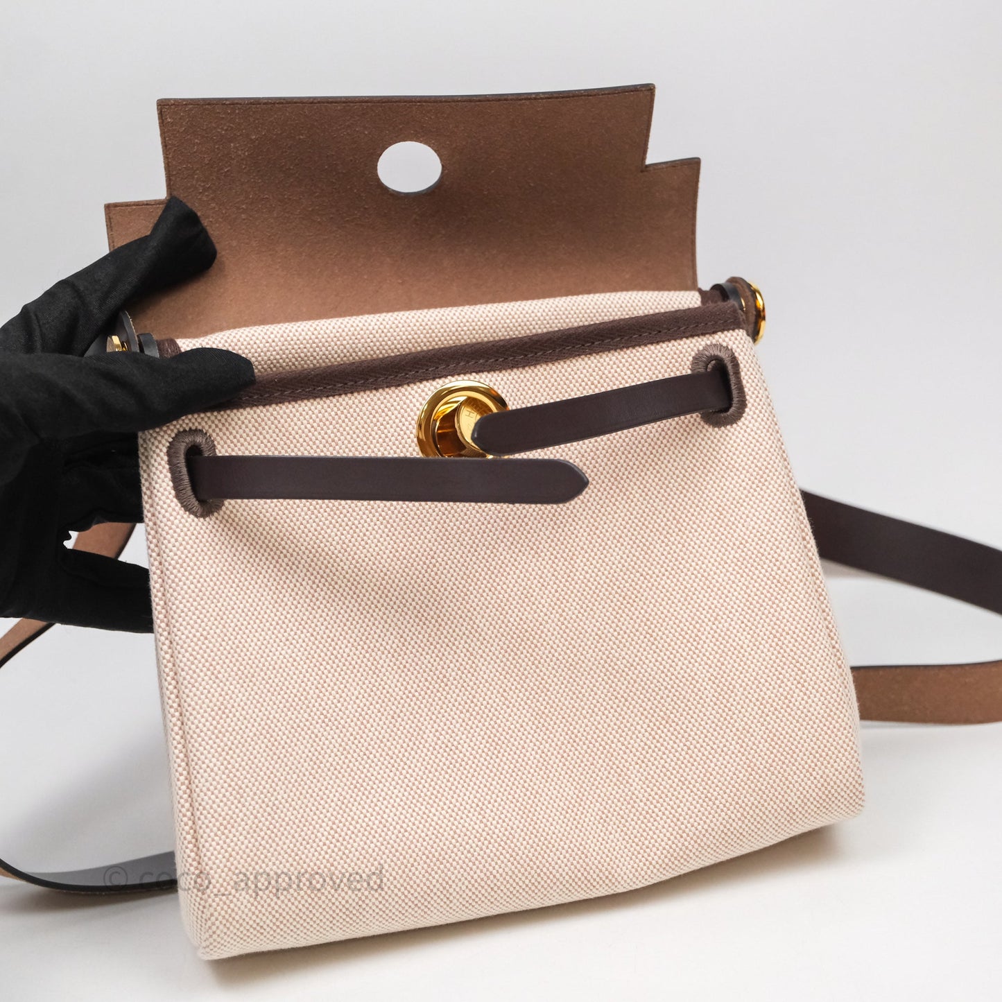 Hermès Herbag Zip 20 Mini Ecru/ Beige Canva Gold Hardware