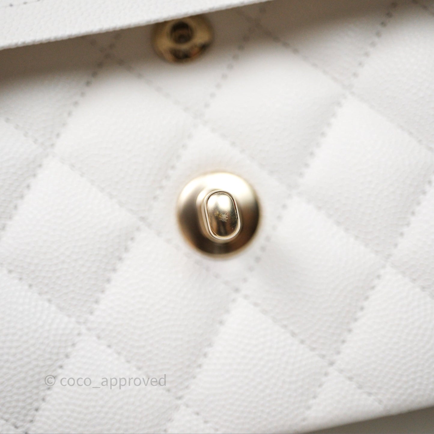 Chanel Small Classic Quilted Flap White Caviar Gold Hardware