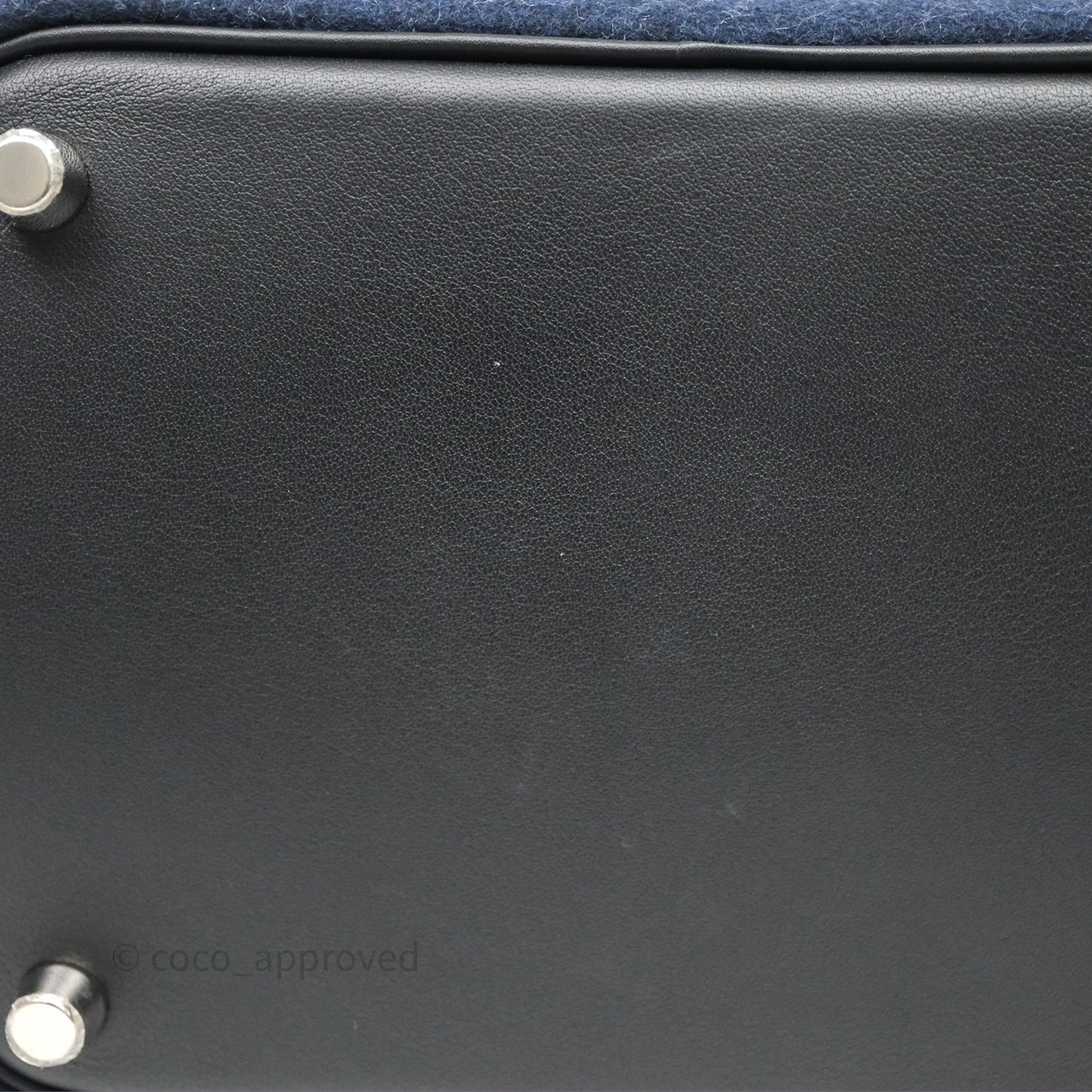 Hermès Picotin 18 Bleu Nuit 2Z / Swift Noir 89 Wool Feutre Swift Palladium Hardware