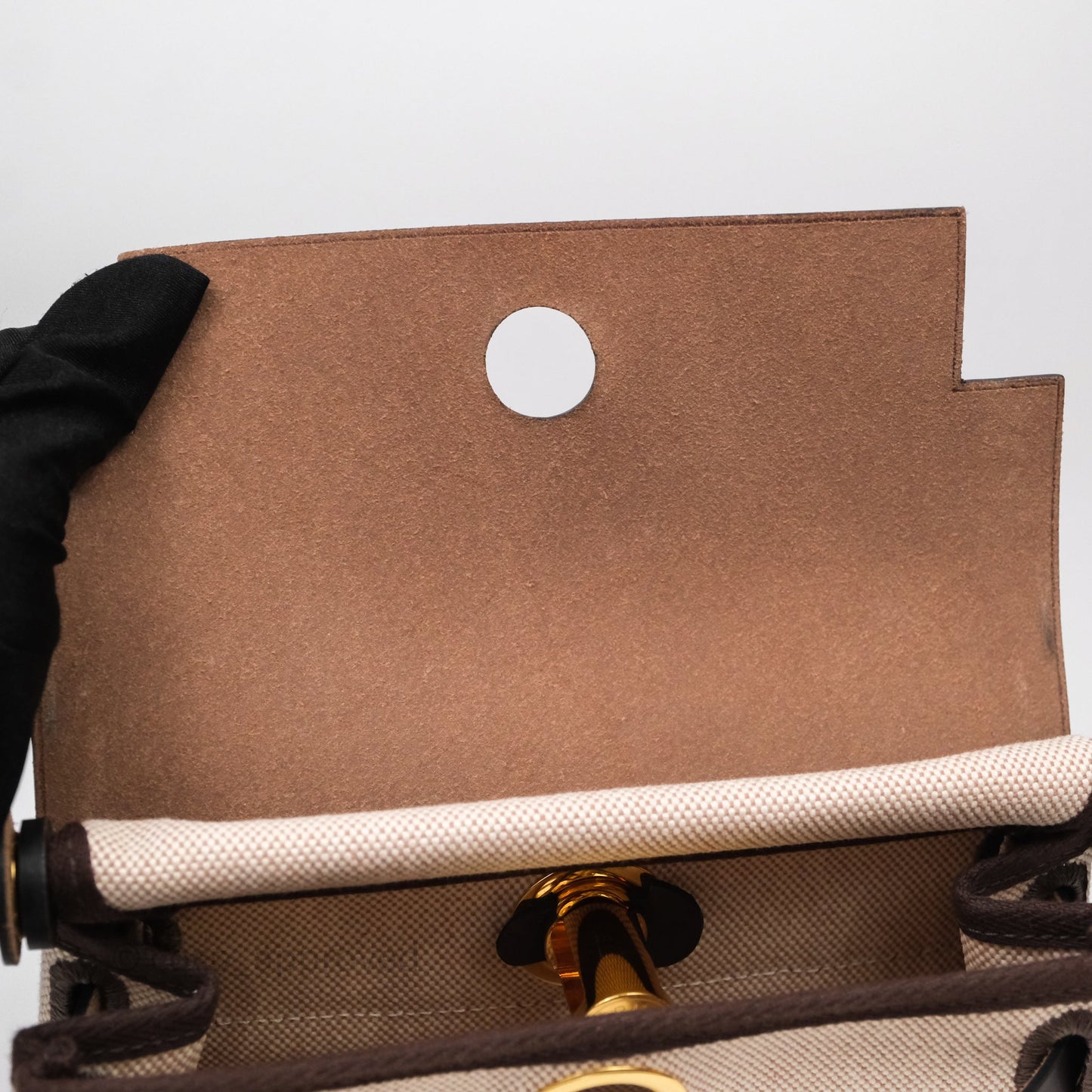 Hermès Herbag Zip 20 Mini Ecru/ Beige Canva Gold Hardware
