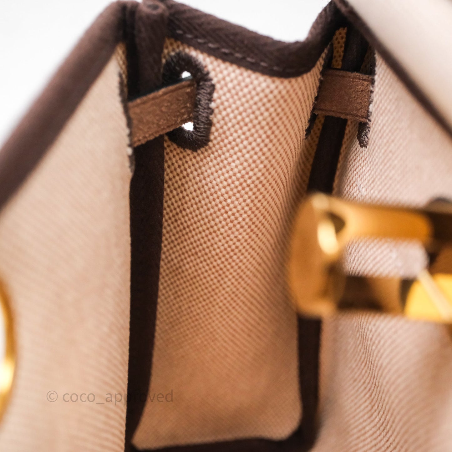 Hermès Herbag Zip 20 Mini Ecru/ Beige Canva Gold Hardware
