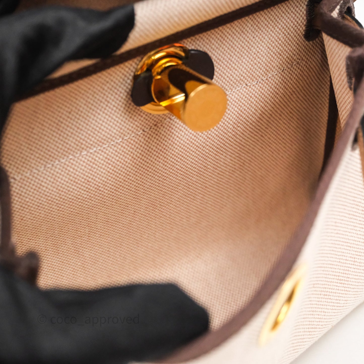Hermès Herbag Zip 20 Mini Ecru/ Beige Canva Gold Hardware