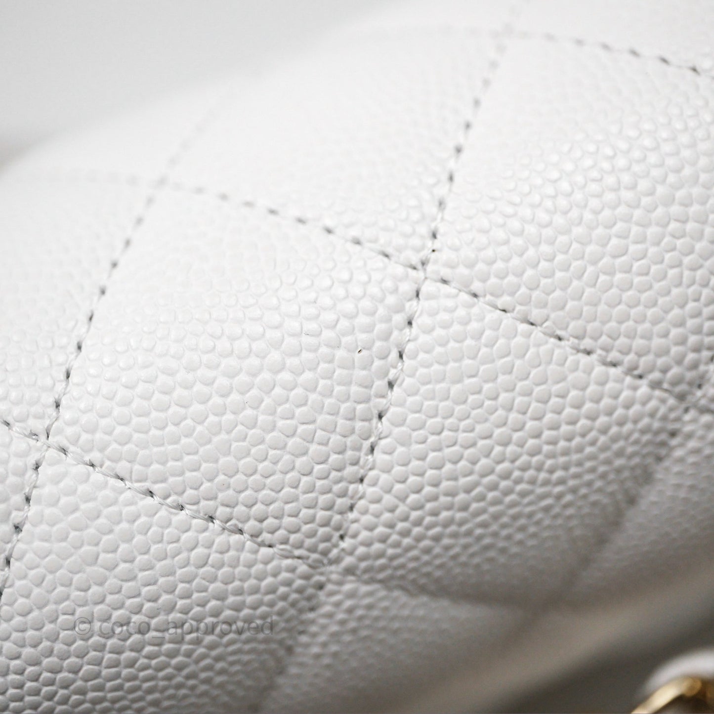 Chanel Small Classic Quilted Flap White Caviar Gold Hardware