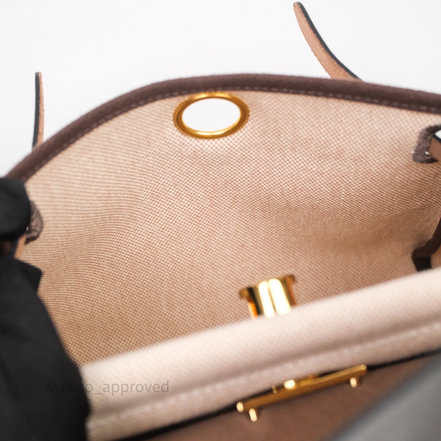 Hermès Herbag Zip 20 Mini Ecru/ Beige Canva Gold Hardware