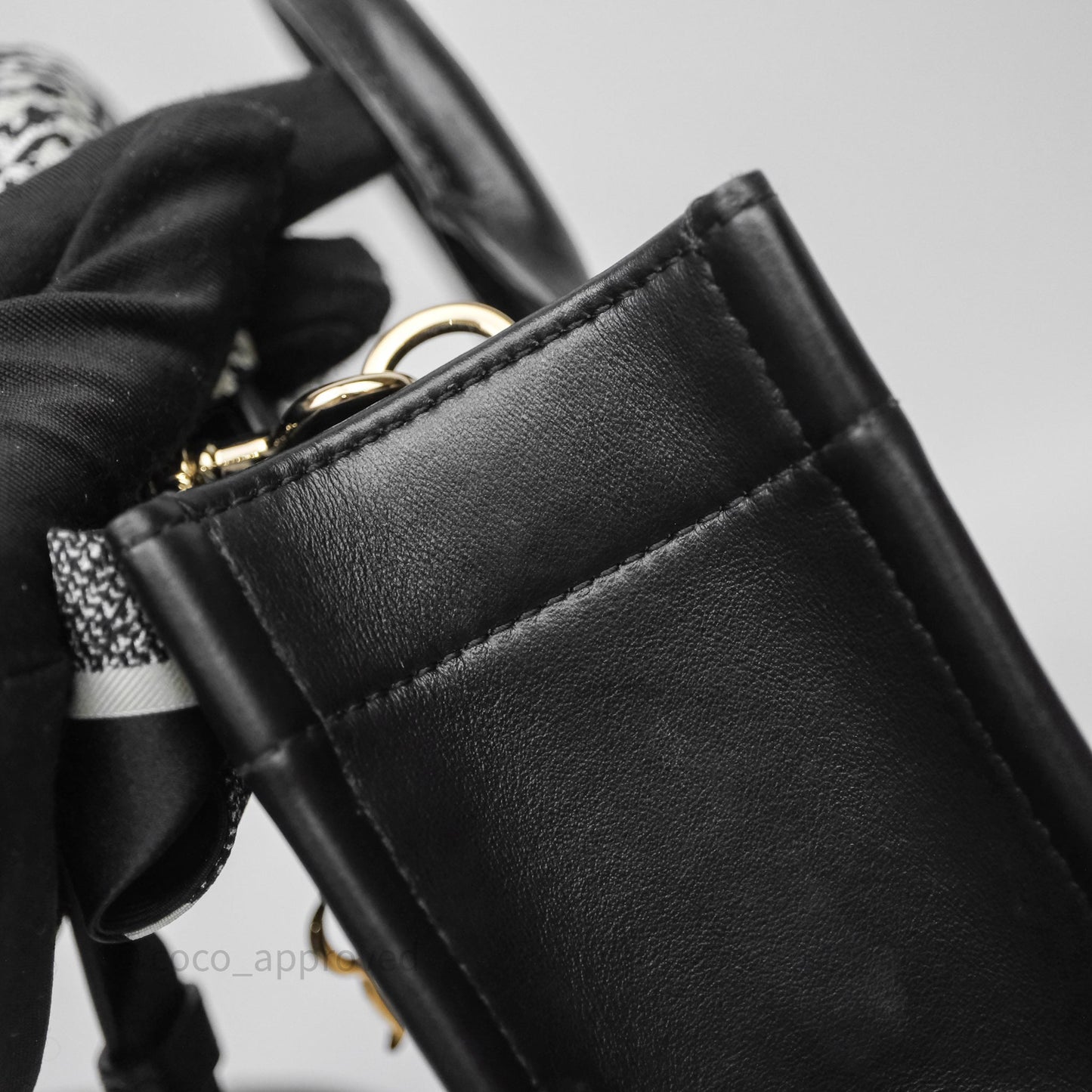Christian Dior Mini Dior Book Tote Black Macrocannage Calfskin Gold Hardware