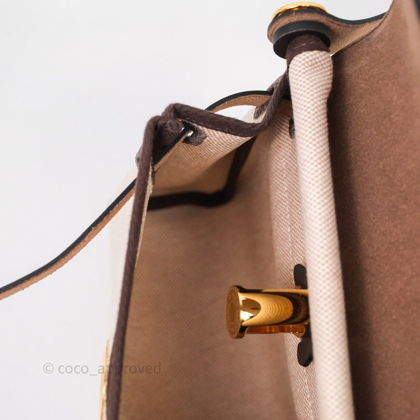 Hermès Herbag Zip 20 Mini Ecru/ Beige Canva Gold Hardware
