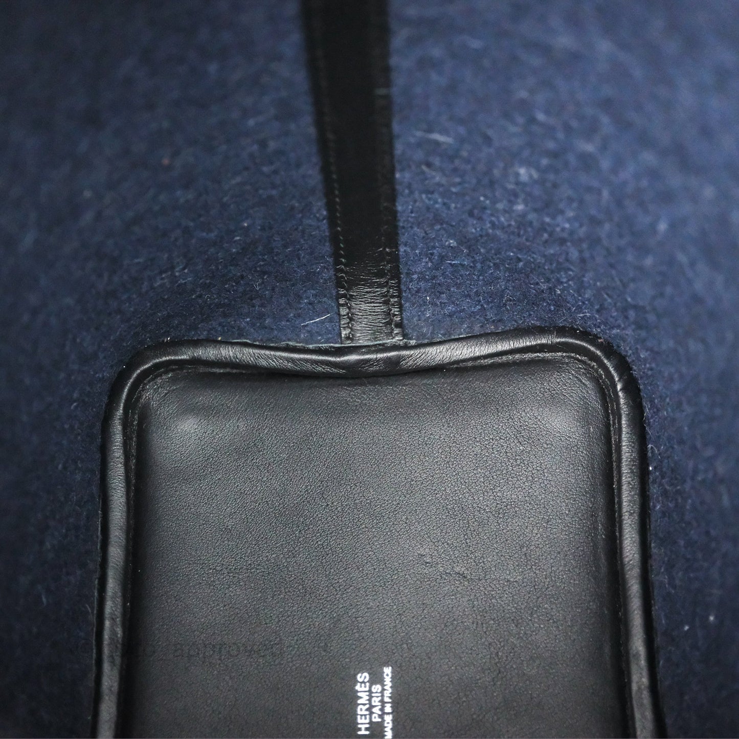 Hermès Picotin 18 Bleu Nuit 2Z / Swift Noir 89 Wool Feutre Swift Palladium Hardware