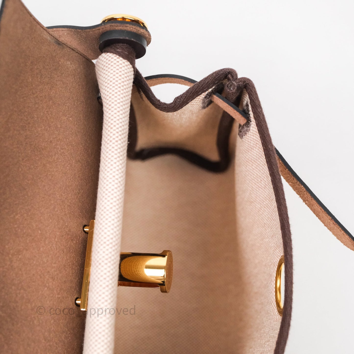 Hermès Herbag Zip 20 Mini Ecru/ Beige Canva Gold Hardware