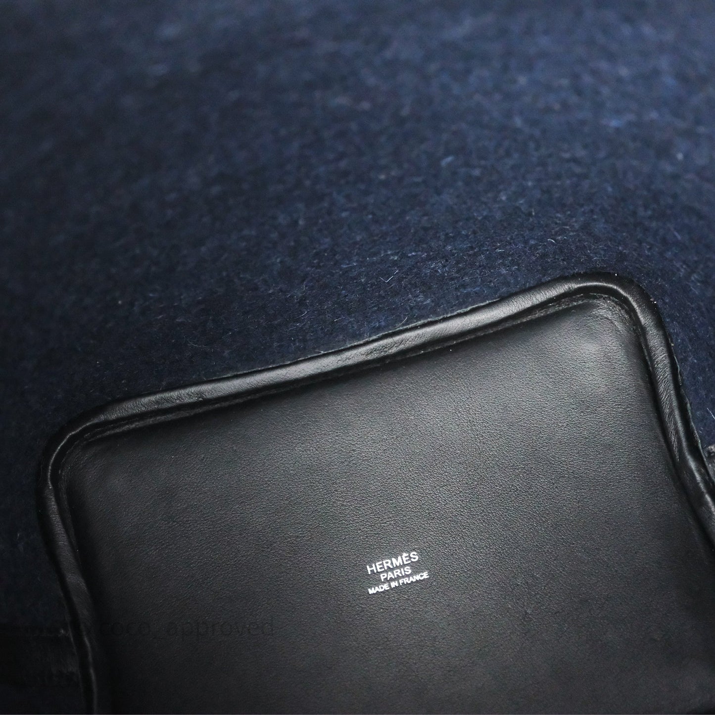 Hermès Picotin 18 Bleu Nuit 2Z / Swift Noir 89 Wool Feutre Swift Palladium Hardware