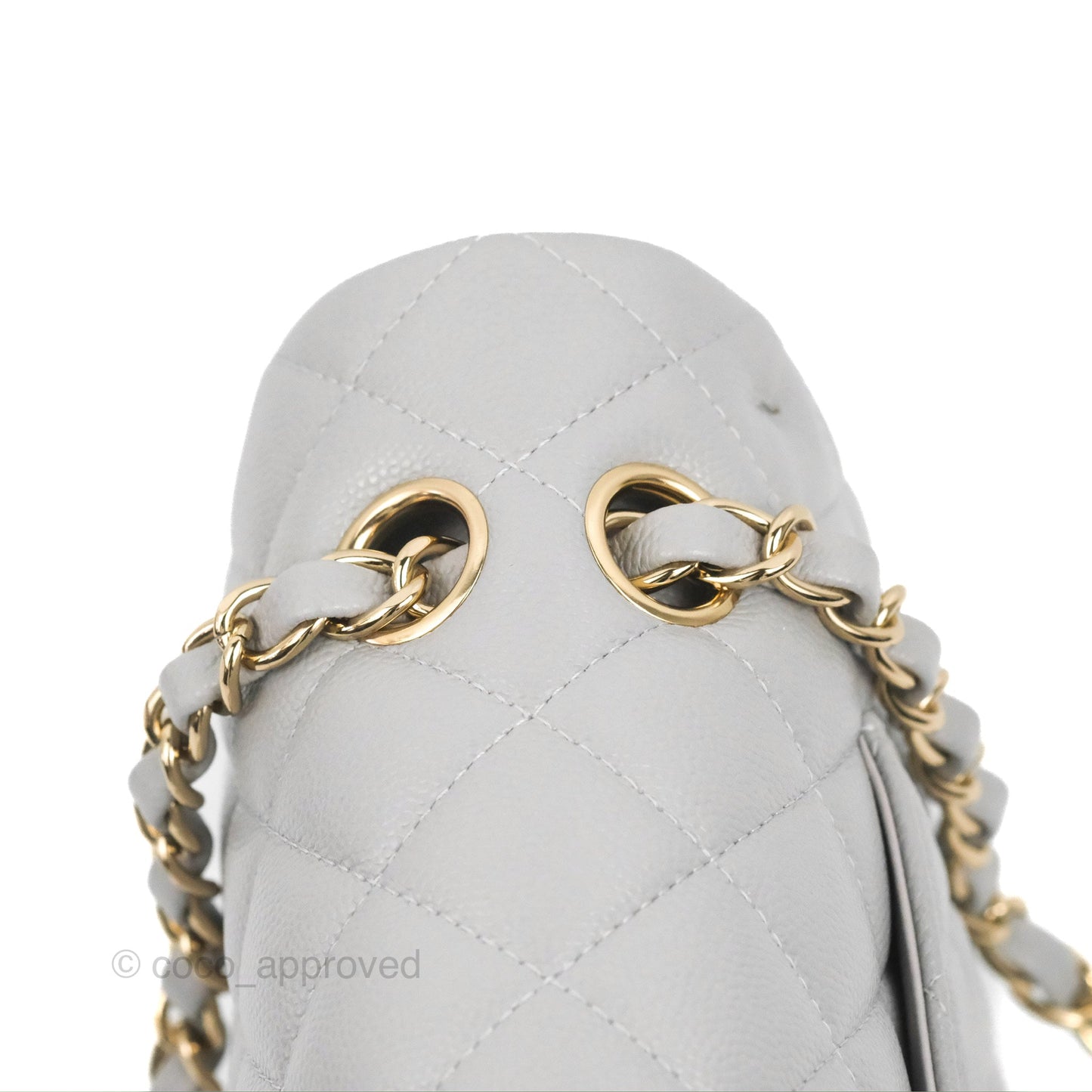 Chanel Classic M/L Medium Double Flap Grey Caviar Gold Hardware