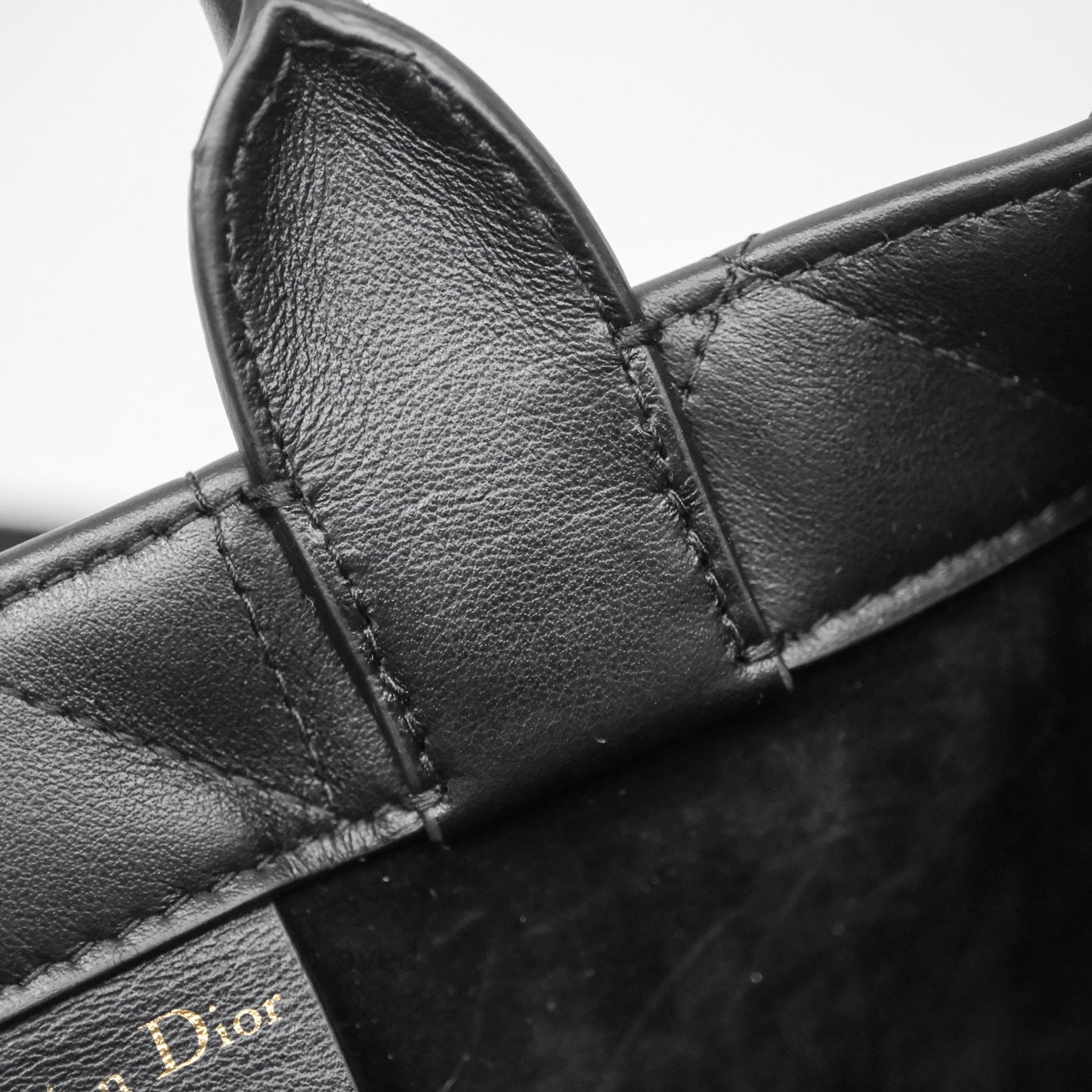 Christian Dior Mini Dior Book Tote Black Macrocannage Calfskin Gold Hardware