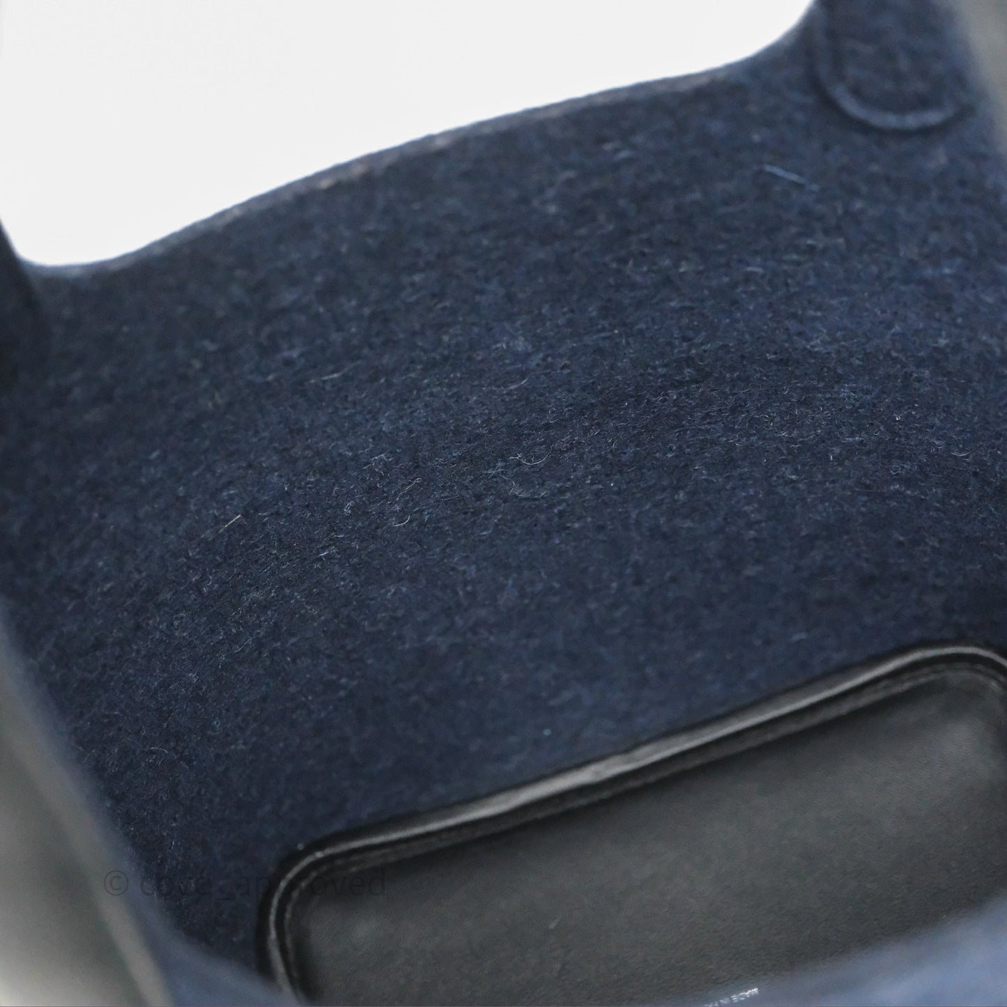 Hermès Picotin 18 Bleu Nuit 2Z / Swift Noir 89 Wool Feutre Swift Palladium Hardware