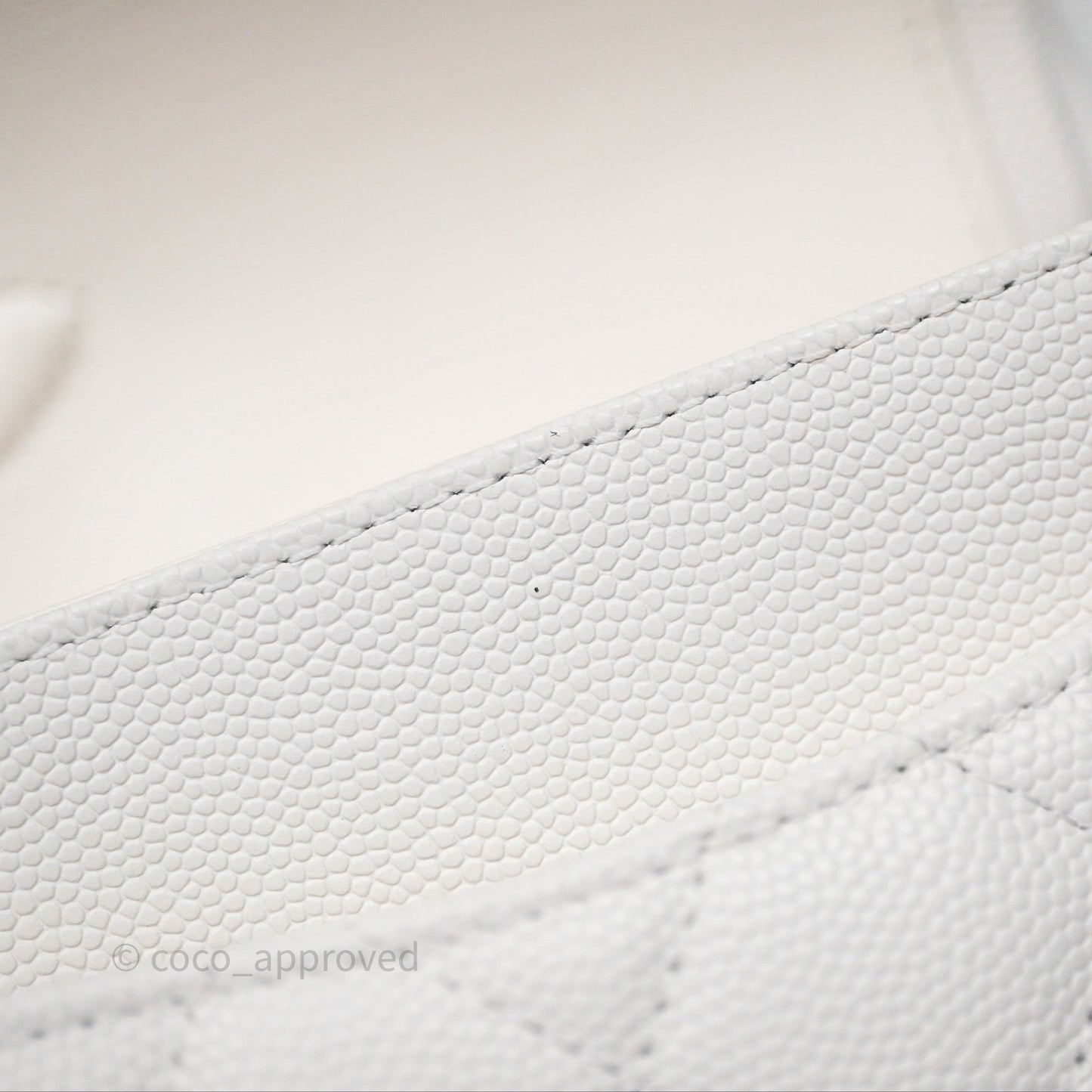 Chanel Small Classic Quilted Flap White Caviar Gold Hardware
