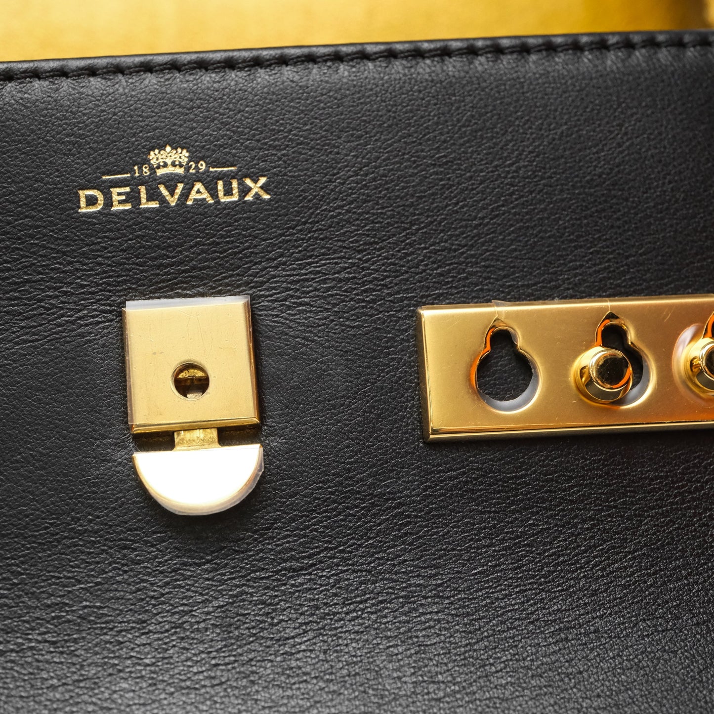 Delvaux Tempête Mini Black Calfskin Gold Hardware