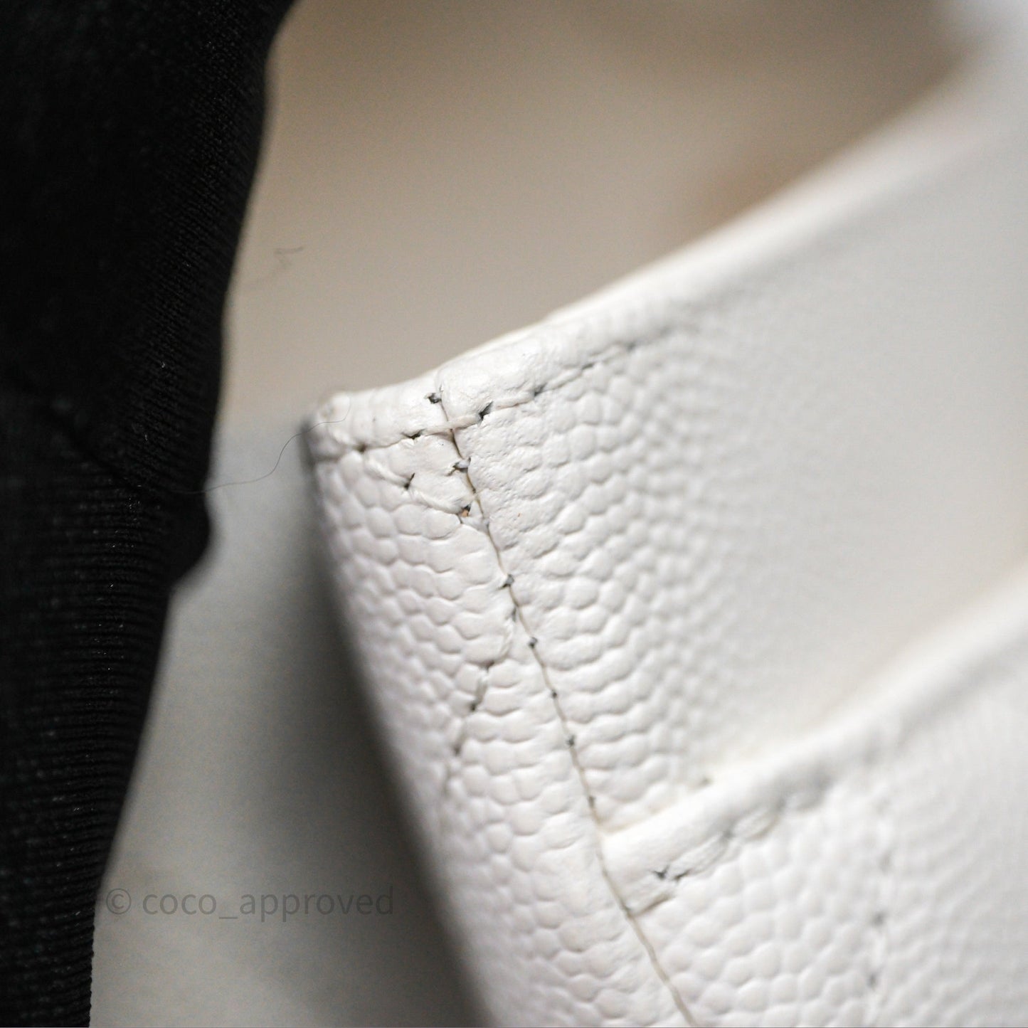 Chanel Small Classic Quilted Flap White Caviar Gold Hardware