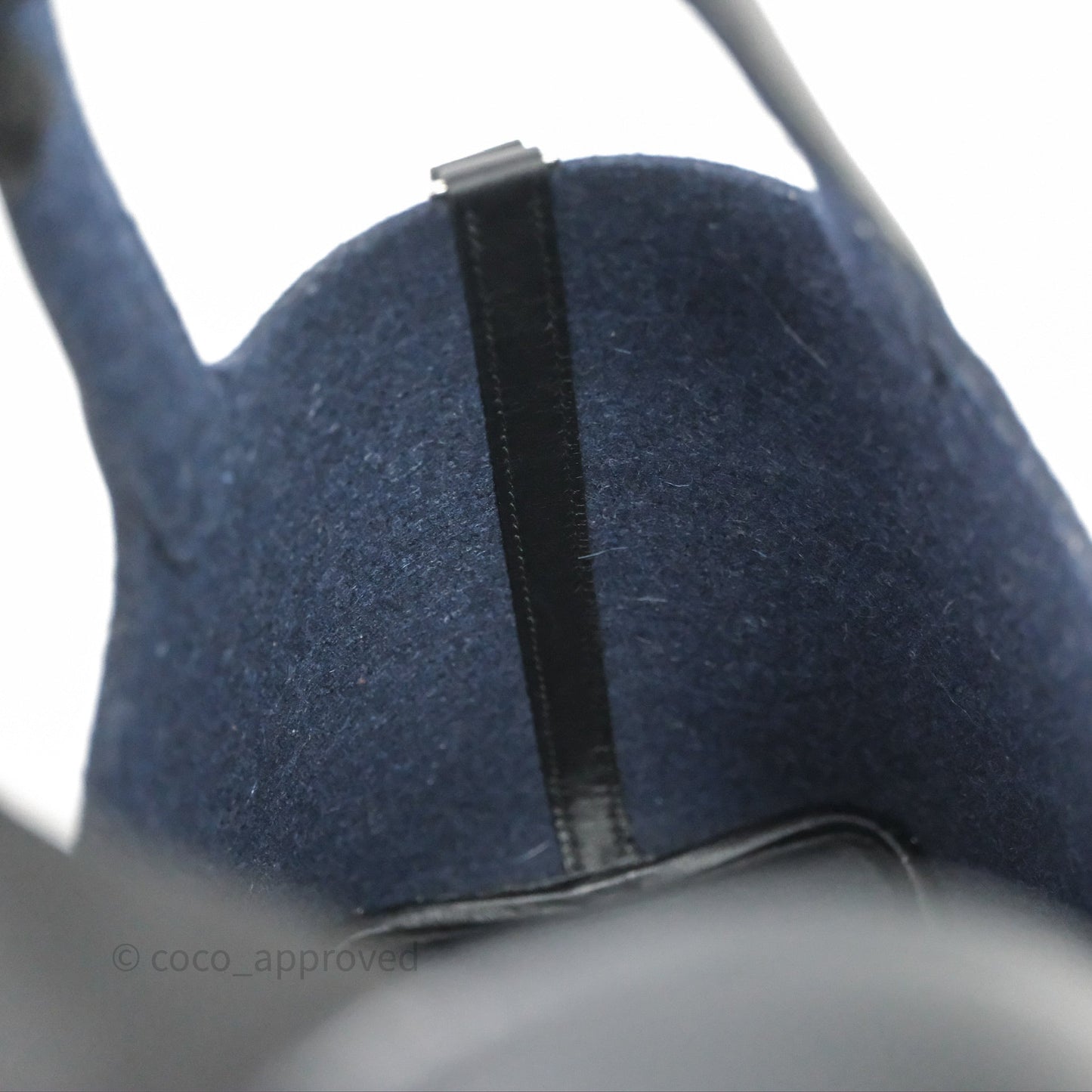 Hermès Picotin 18 Bleu Nuit 2Z / Swift Noir 89 Wool Feutre Swift Palladium Hardware