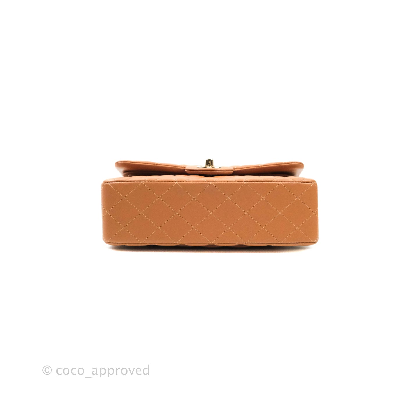 Chanel Classic Small S/M Flap Dark Beige Lambskin Gold Hardware
