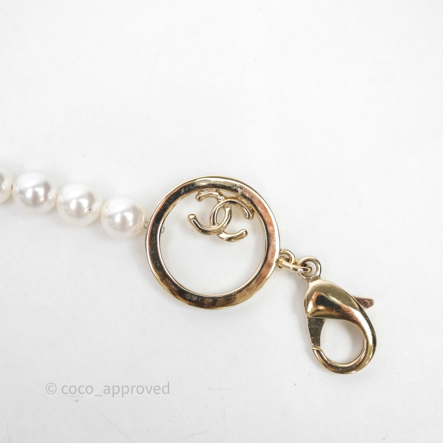 Chanel CC Pearl Belt Gold Tone 24C