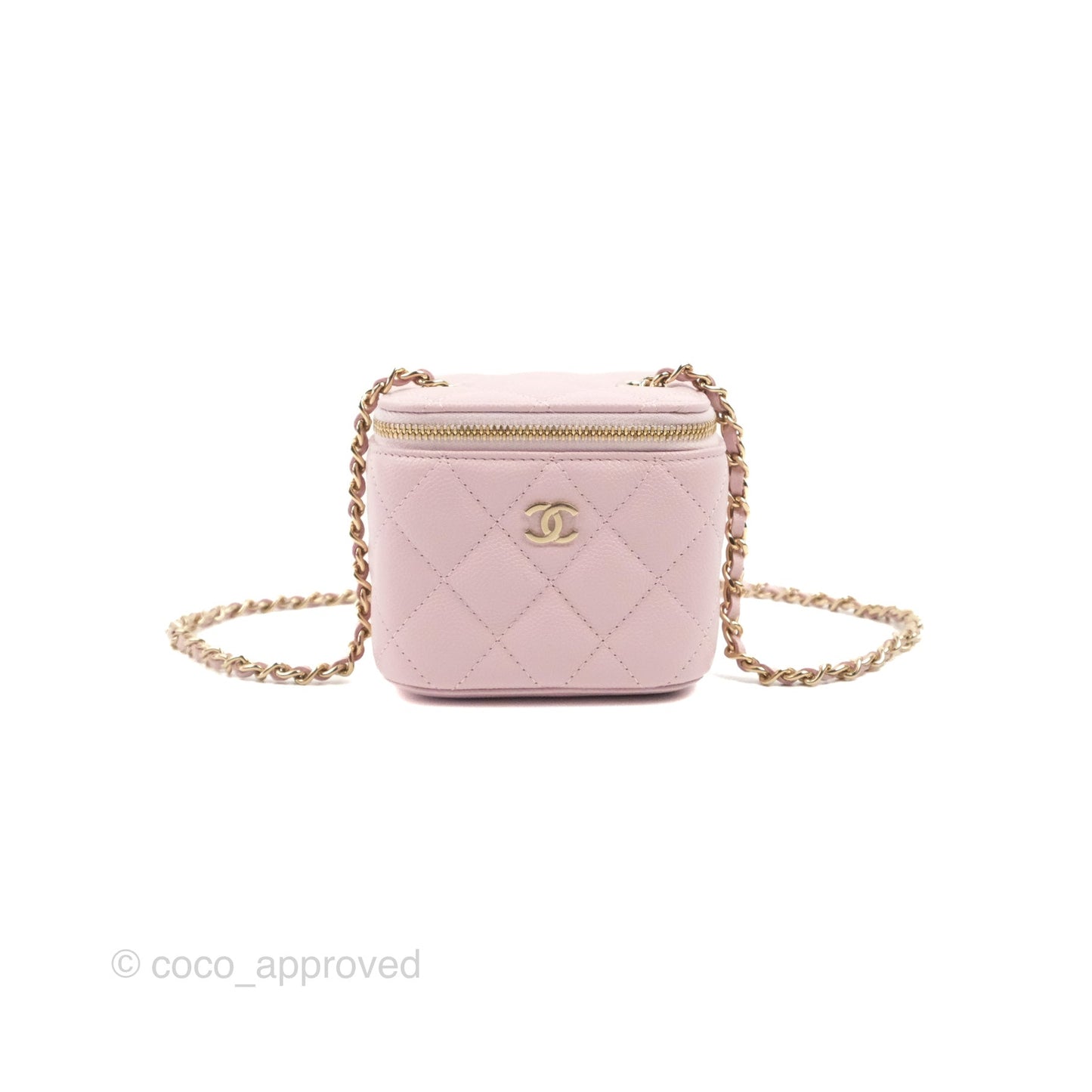 Chanel Mini Vanity With Chain Pink Caviar Gold Hardware