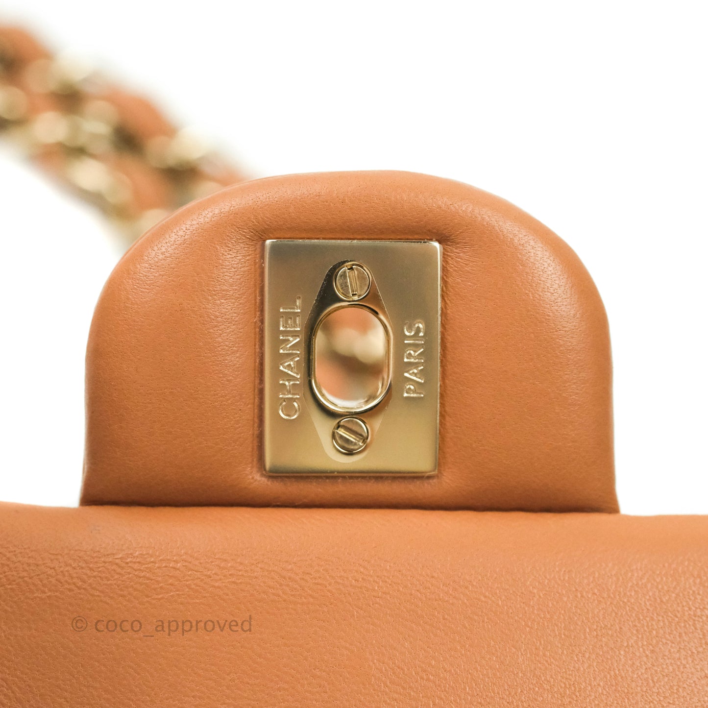 Chanel Classic Small S/M Flap Dark Beige Lambskin Gold Hardware