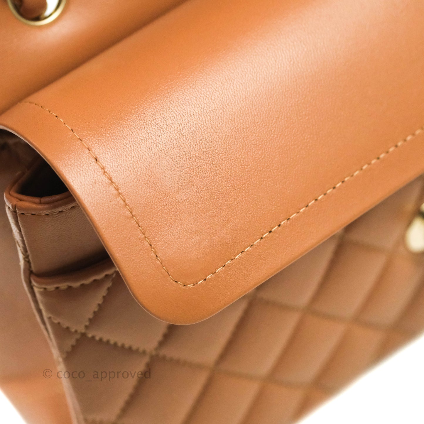 Chanel Classic Small S/M Flap Dark Beige Lambskin Gold Hardware