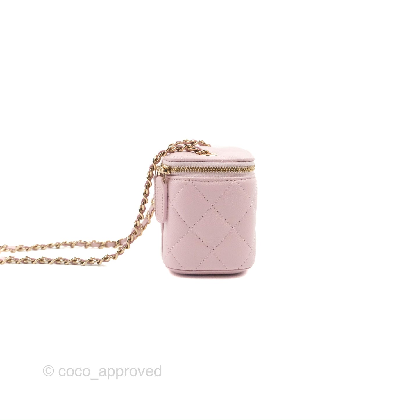 Chanel Mini Vanity With Chain Pink Caviar Gold Hardware