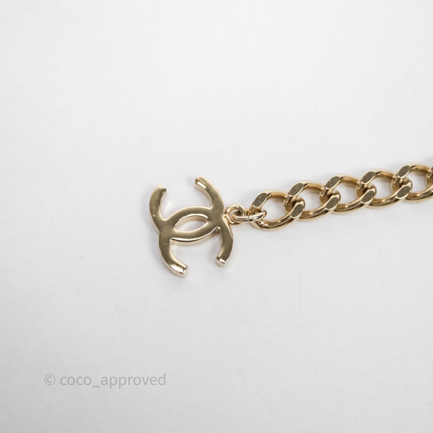 Chanel CC Pearl Belt Gold Tone 24C