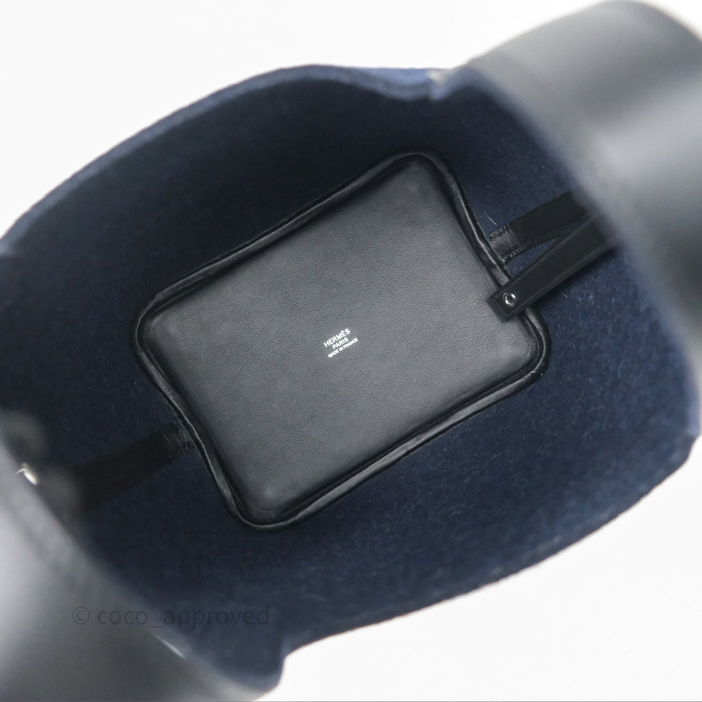 Hermès Picotin 18 Bleu Nuit 2Z / Swift Noir 89 Wool Feutre Swift Palladium Hardware