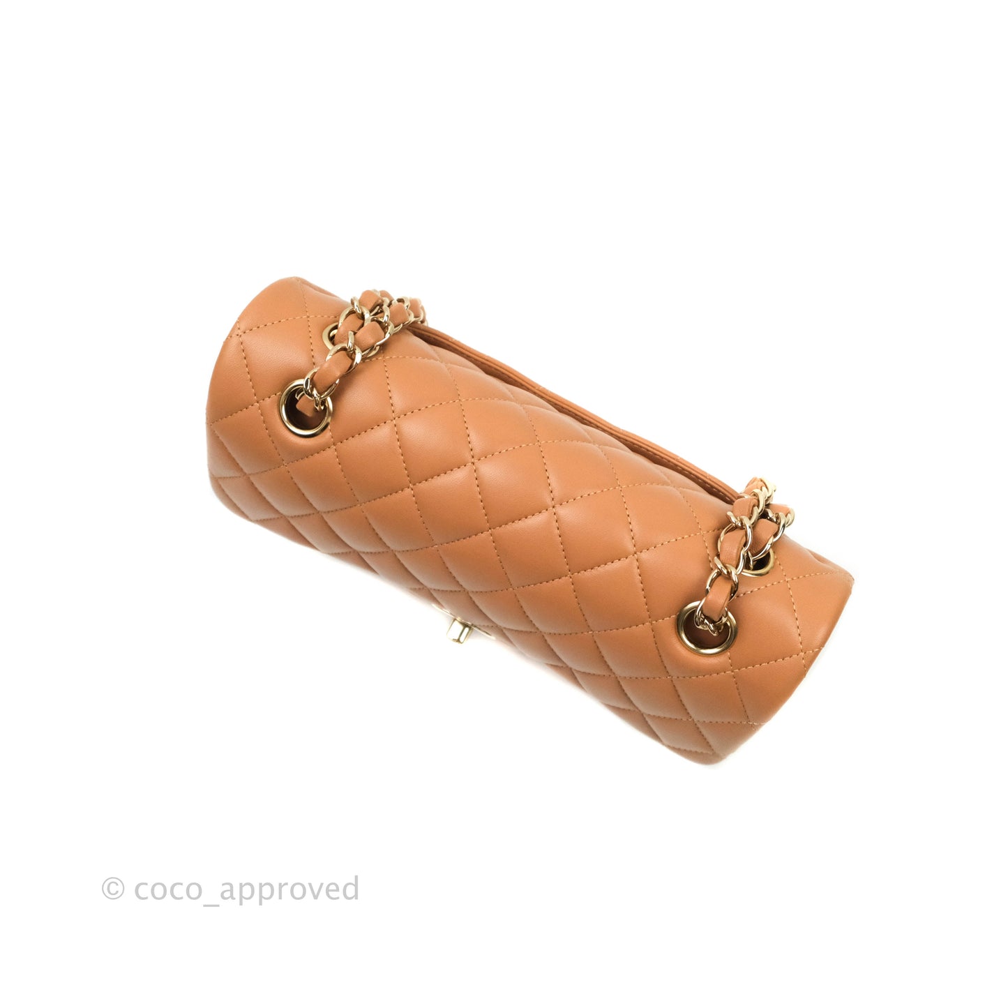 Chanel Classic Small S/M Flap Dark Beige Lambskin Gold Hardware