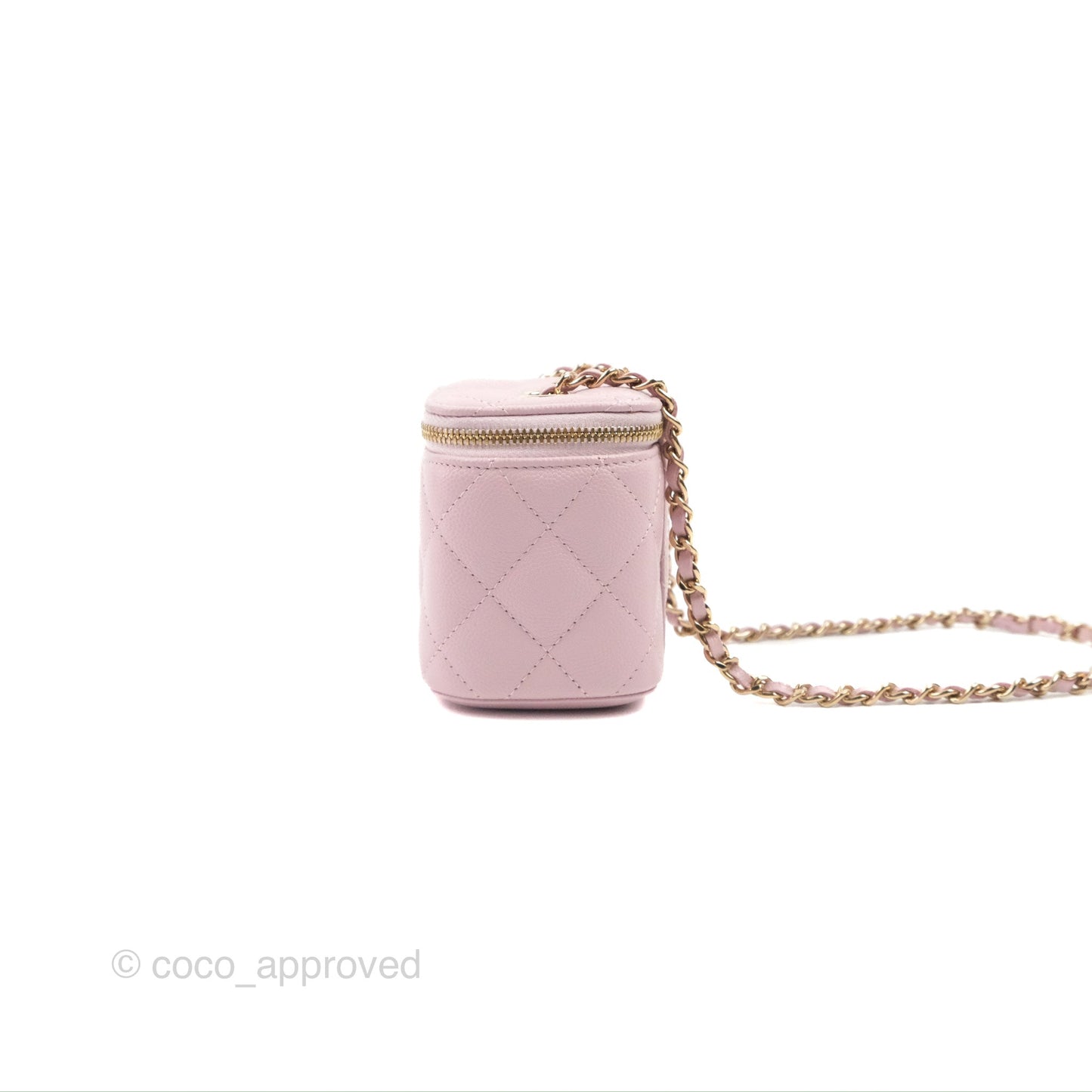Chanel Mini Vanity With Chain Pink Caviar Gold Hardware