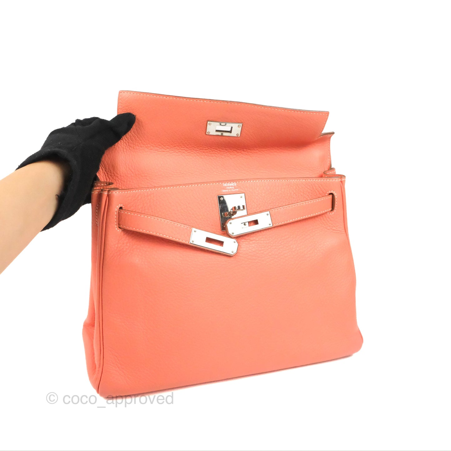Hermès Kelly Retourne 28 Crevette Clemence Palladium Hardware