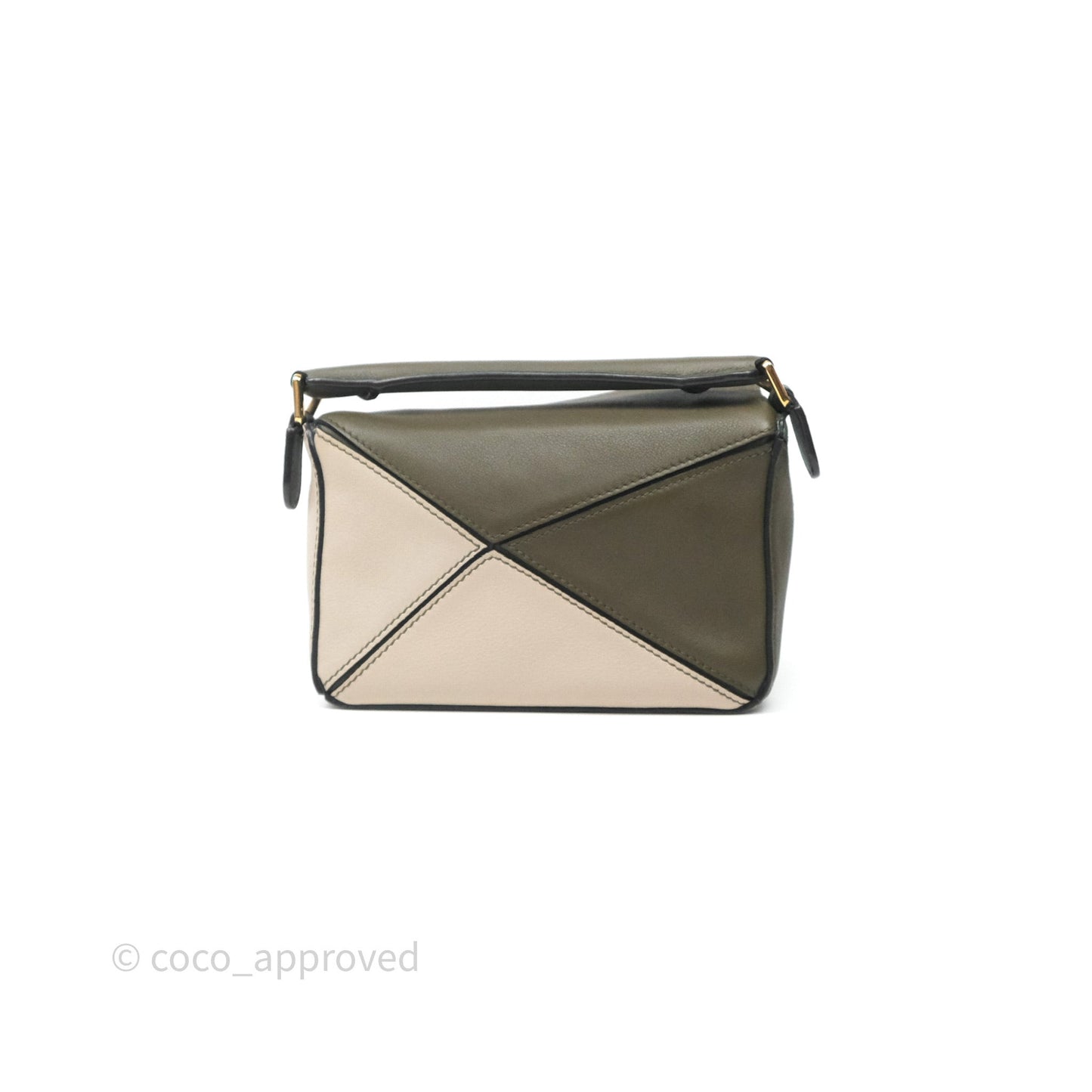 Loewe Mini Puzzle Bag Green Calfskin Gold Hardware