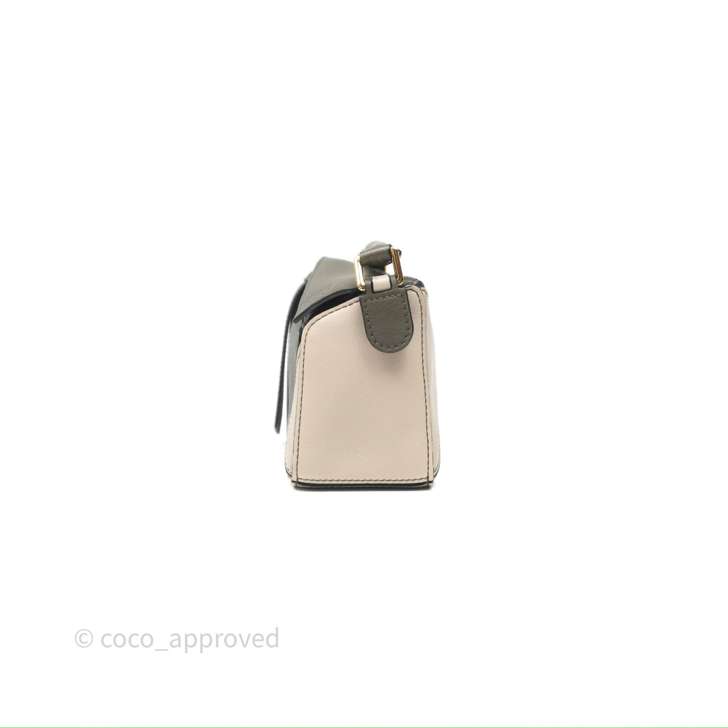 Loewe Mini Puzzle Bag Green Calfskin Gold Hardware