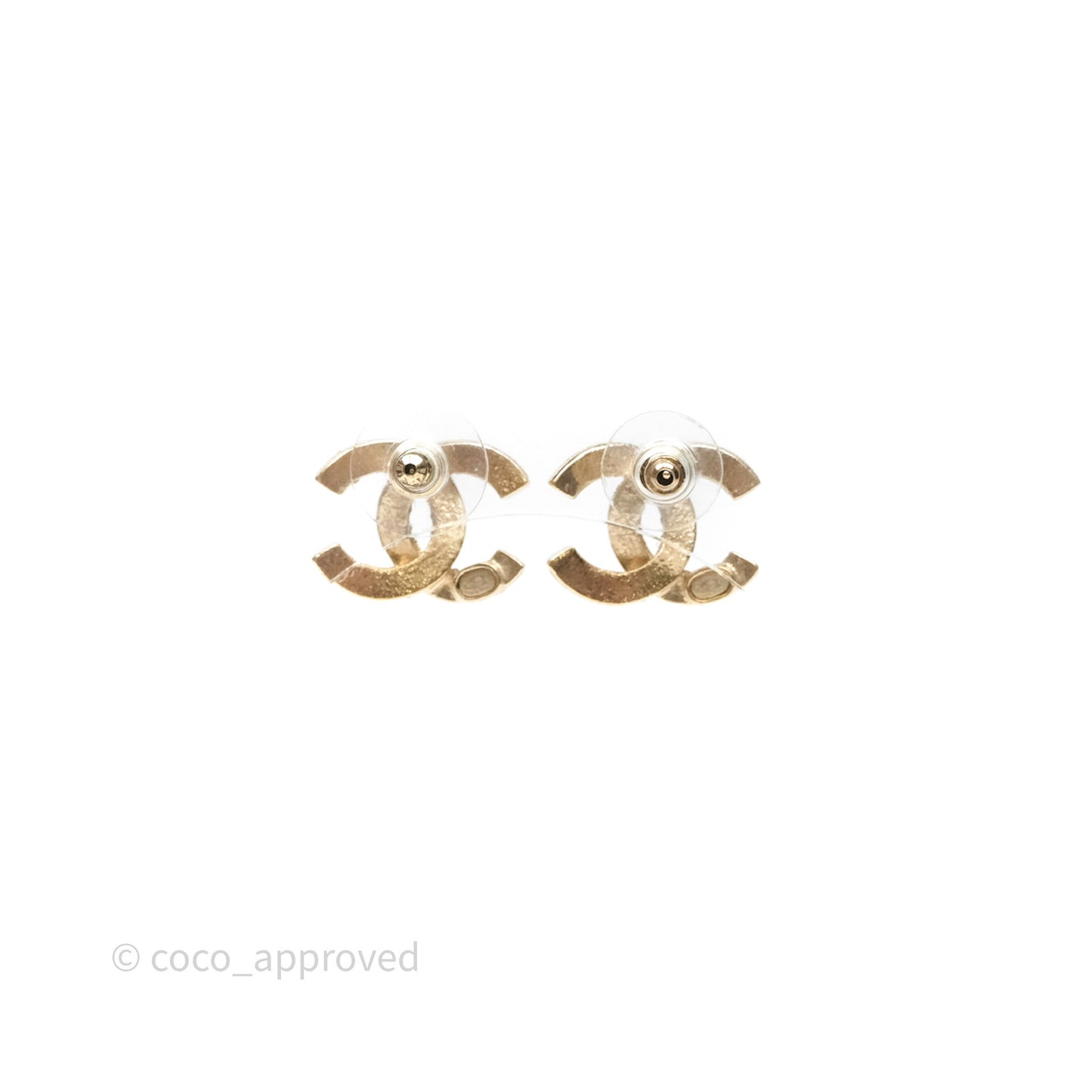 Chanel CC Crystals Pearl Earrings Gold Tone 21A