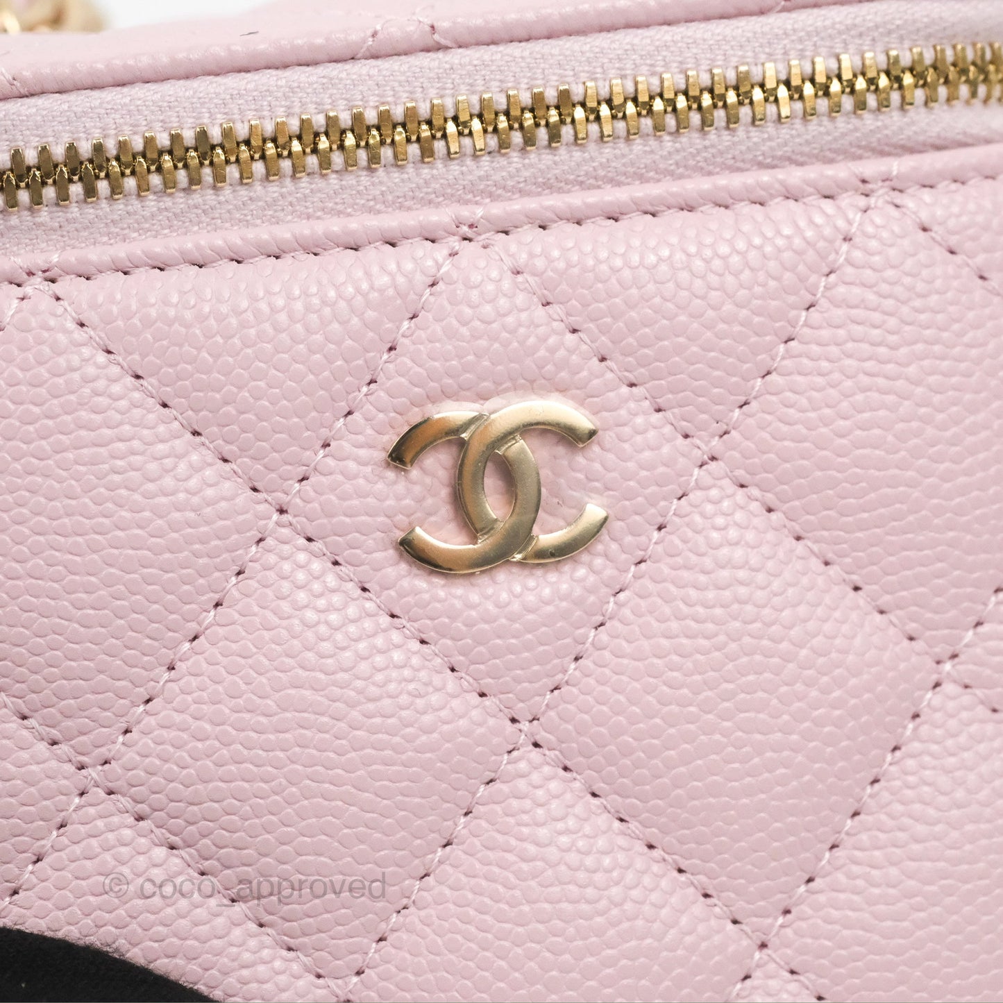 Chanel Mini Vanity With Chain Pink Caviar Gold Hardware