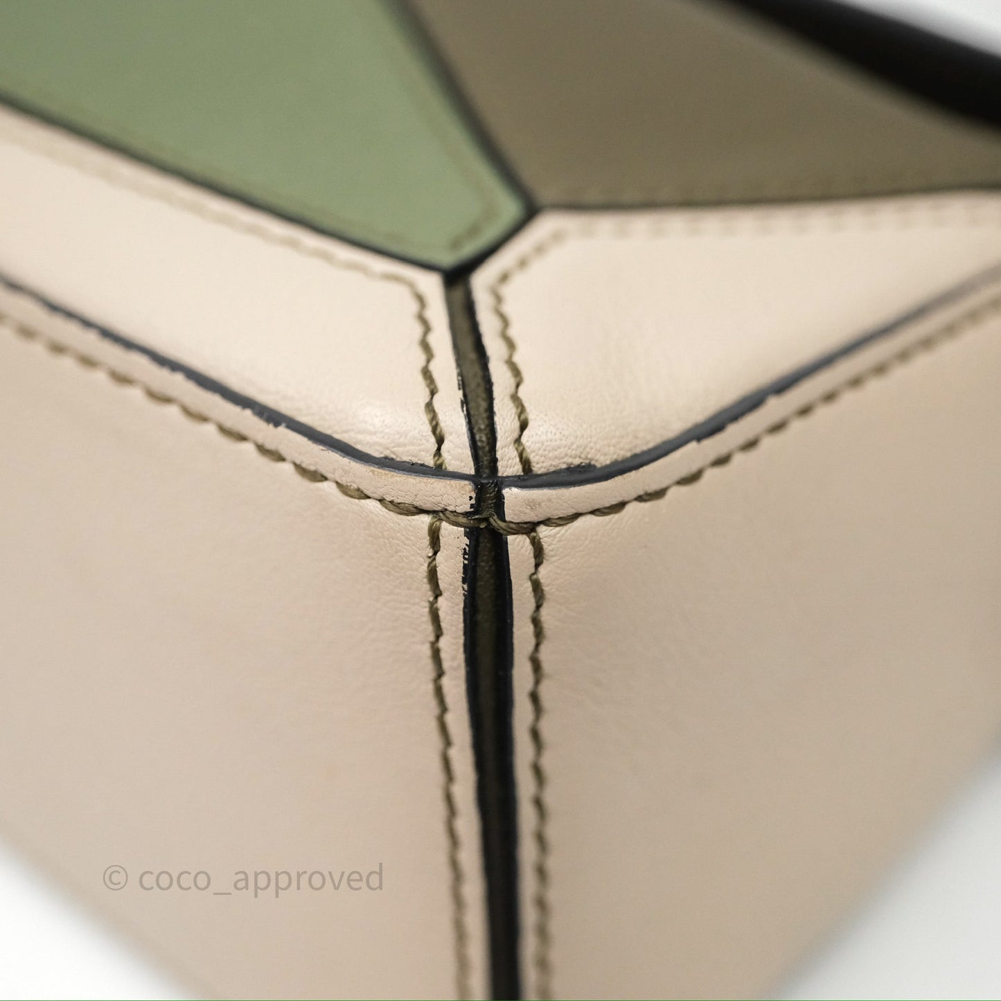 Loewe Mini Puzzle Bag Green Calfskin Gold Hardware