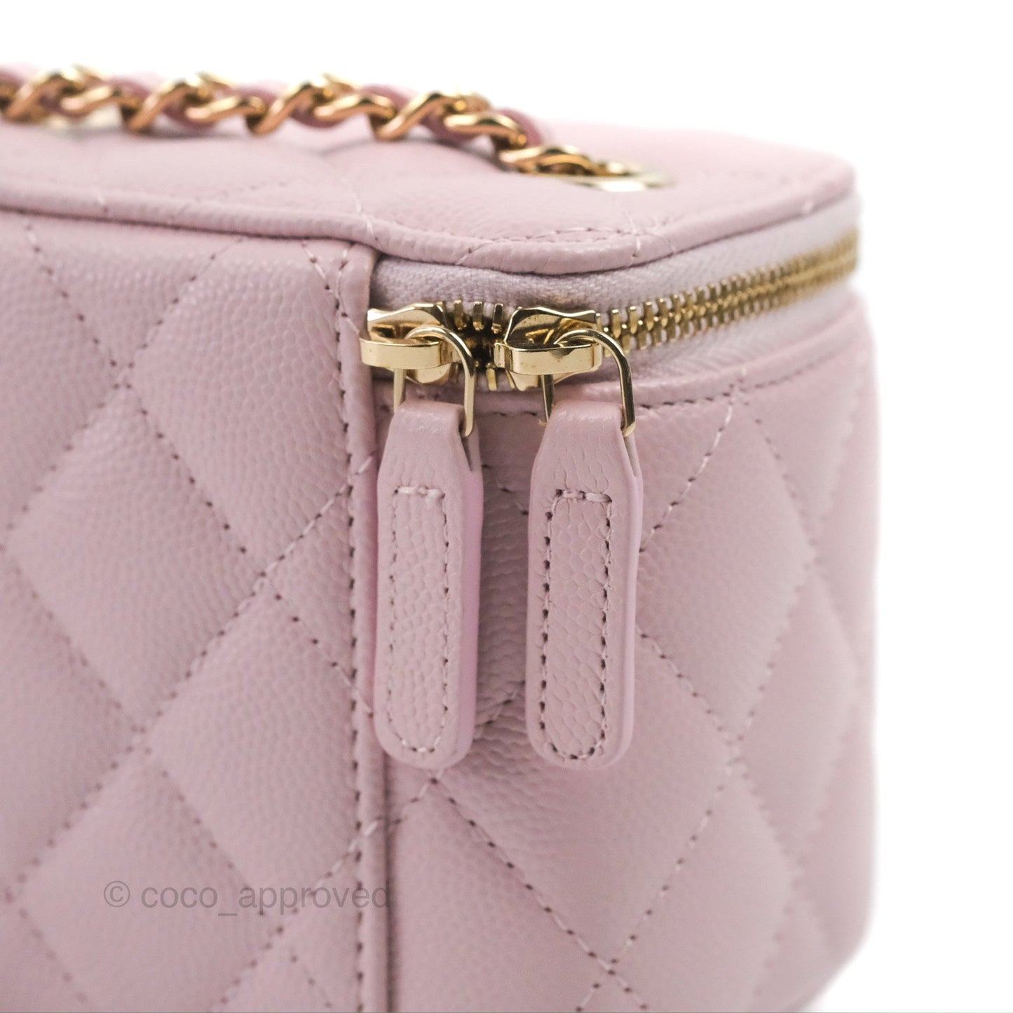 Chanel Mini Vanity With Chain Pink Caviar Gold Hardware
