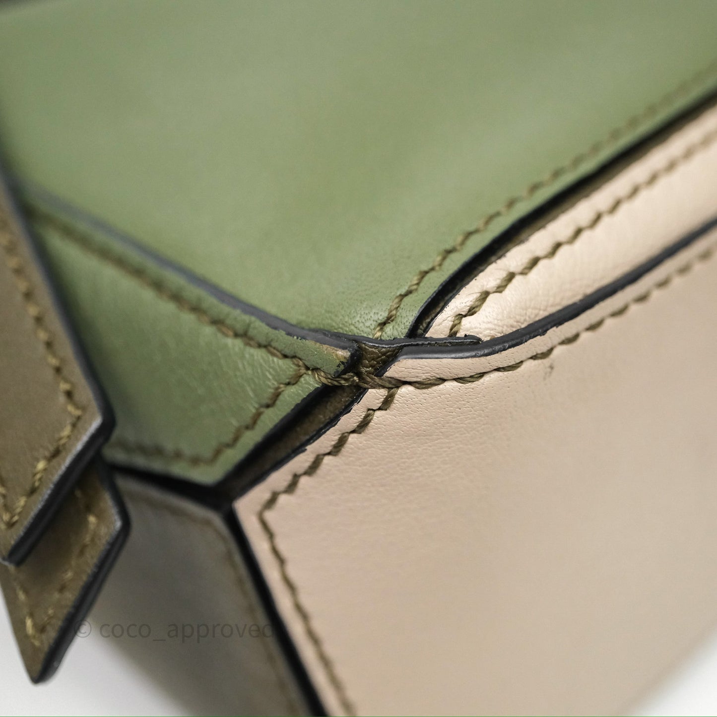 Loewe Mini Puzzle Bag Green Calfskin Gold Hardware