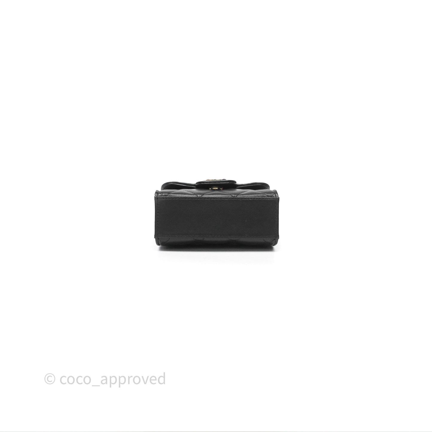 Chanel Mini Handle Clutch With Chain Black Lambskin Gold Hardware