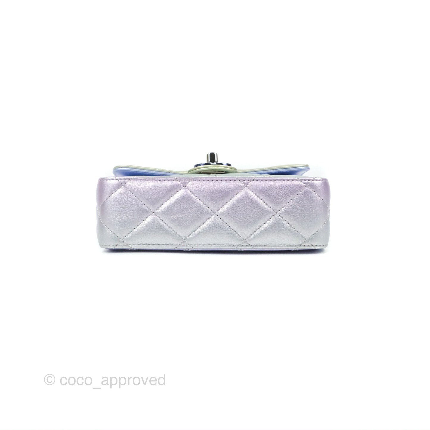 Chanel Wristlet Clutch Iridescent Rainbow Calfskin Leather 21K