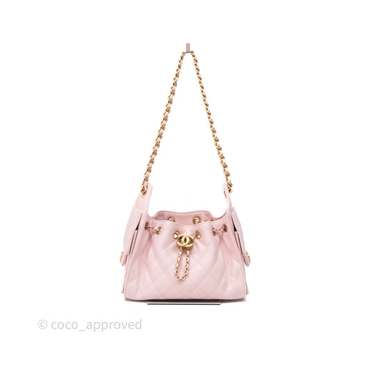 Chanel 25 Mini Pink Caviar Aged Gold Hardware