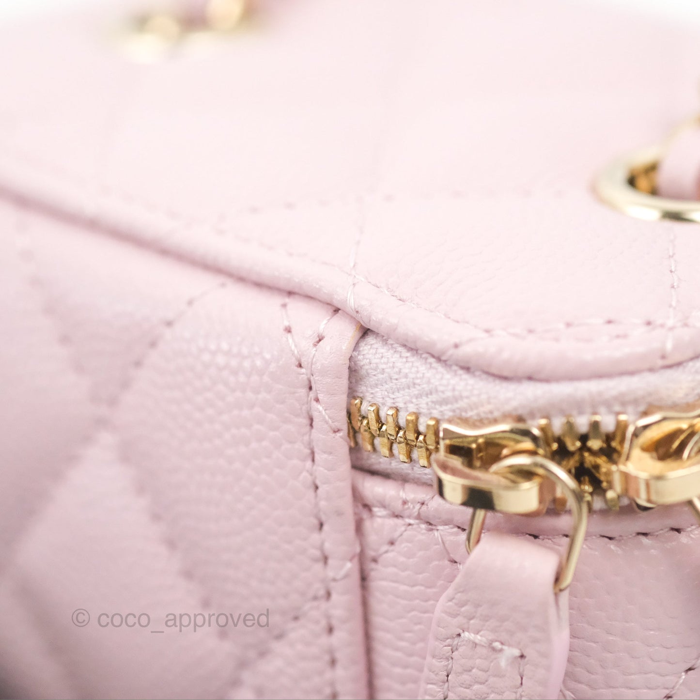 Chanel Mini Vanity With Chain Pink Caviar Gold Hardware