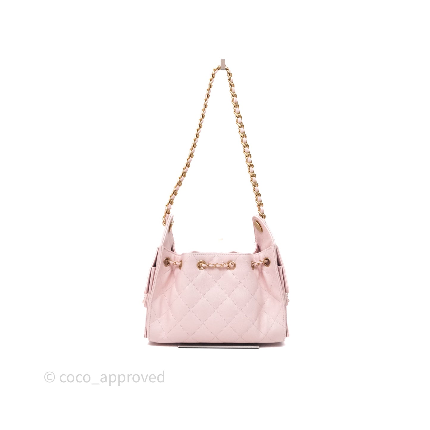 Chanel 25 Mini Pink Caviar Aged Gold Hardware