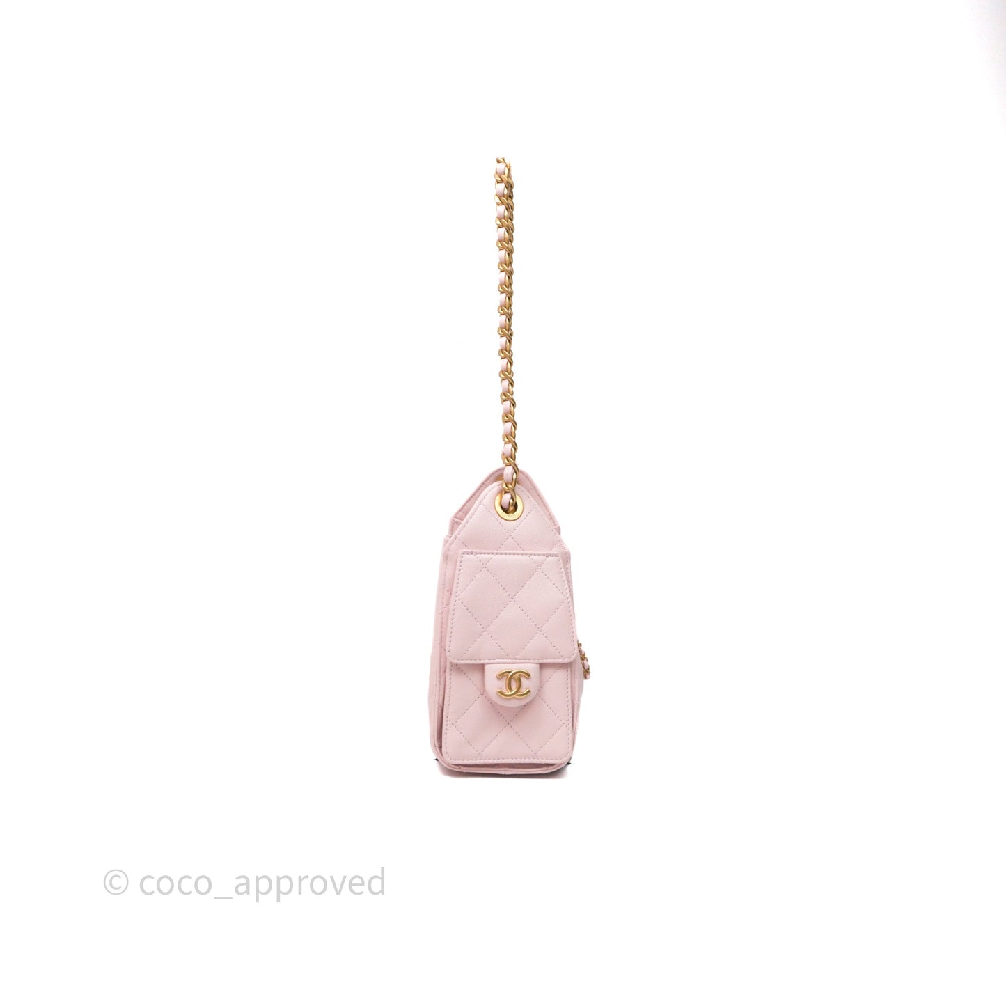 Chanel 25 Mini Pink Caviar Aged Gold Hardware