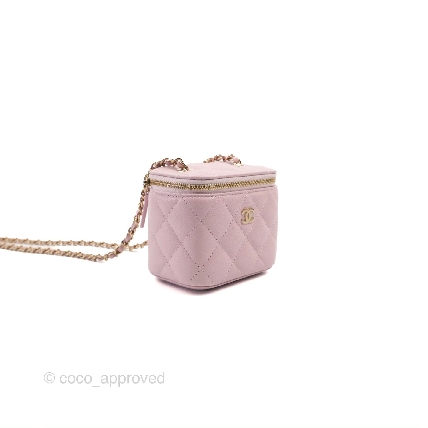 Chanel Mini Vanity With Chain Pink Caviar Gold Hardware