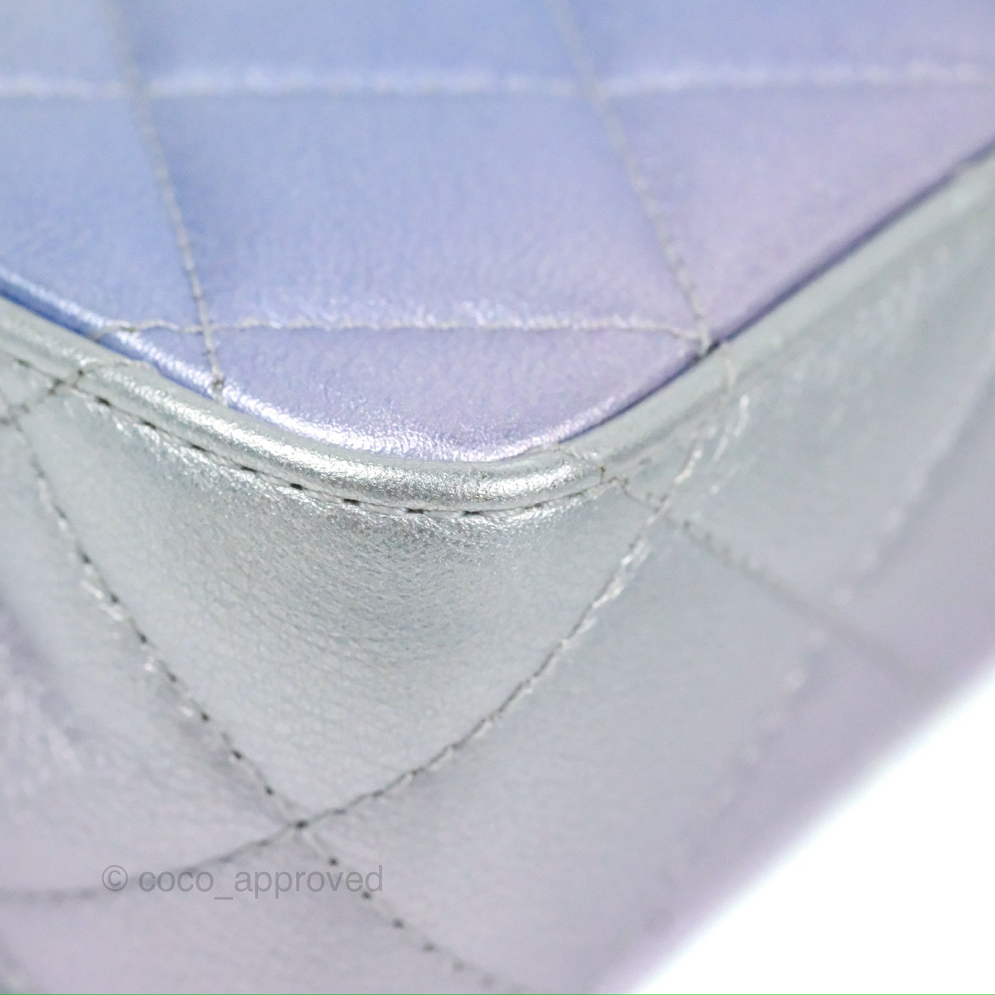 Chanel Wristlet Clutch Iridescent Rainbow Calfskin Leather 21K